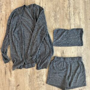 SHEIN Gray Three-Piece Lounge Set